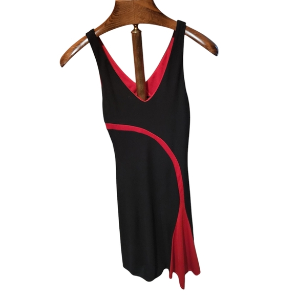 City Triangles Dresses & Skirts - Vintage Y2K 90s City Triangles Black & Red Sleeveless Mini Flair Dress Size Med